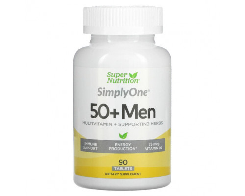 Мужское здоровье SimplyOne, Men’s 50+ Multivitamin with Supporting Herbs, 90 Tablets Мужское здоровье SimplyOne, Men’s 50+ Multivitamin with Supporting Herbs, 90 Tablets