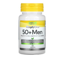 Super Nutrition, SimplyOne, мультивитамины и полезные травы для мужчин старше 50 лет, без железа, 30 таблеток