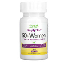 Super Nutrition, SimplyOne, мультивитаминная добавка тройного действия для женщин старше 50 лет, 30 таблеток