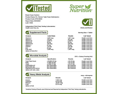 Super Nutrition, SimplyOne, 50+ Women, Multivitamin + Supporting Herbs, 90 Tablets Super Nutrition, SimplyOne, 50+ Women, Multivitamin + Supporting Herbs, 90 Tablets