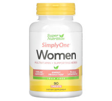 Super Nutrition, SimplyOne, Women’s Multivitamin + Supporting Herbs, Iron-Free, 90 Tablets