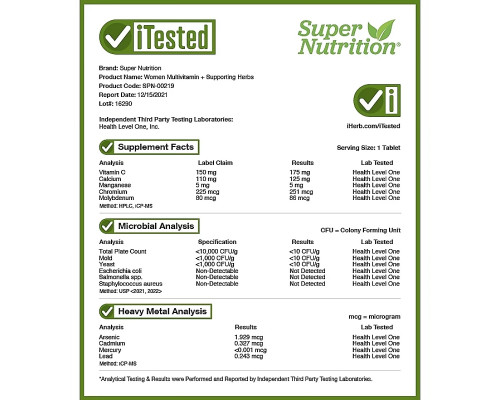 Super Nutrition, SimplyOne, Women’s Multivitamin + Supporting Herbs, Iron-Free, 90 Tablets Super Nutrition, SimplyOne, Women’s Multivitamin + Supporting Herbs, Iron-Free, 90 Tablets