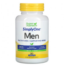 Мужское здоровье SimplyOne, Men’s Multivitamin + Supporting Herbs, Iron Free, 90 Tablets