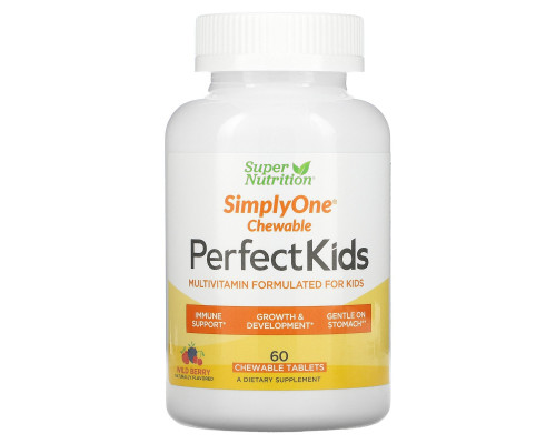 Super Nutrition, erfect Kids Complete Multi-Vitamin, Wild-Berry Flavor, 60 Vegetarian Chewable Tablets Super Nutrition, erfect Kids Complete Multi-Vitamin, Wild-Berry Flavor, 60 Vegetarian Chewable Tablets