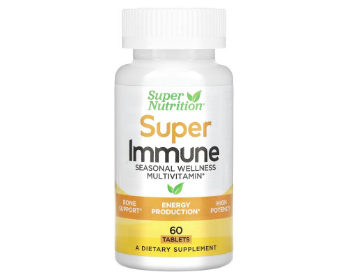 Super Nutrition, Super Immune, Immune-Strengthening Multivitamin with Glutathione, 60 Tablets Super Nutrition, Super Immune, Immune-Strengthening Multivitamin with Glutathione, 60 Tablets
