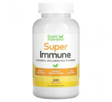 БАДы для укрепления иммунитета Super Nutrition, Super Immune, мультивитаминный комплекс с глутатионом для укрепления иммунитета, 240 таблеток