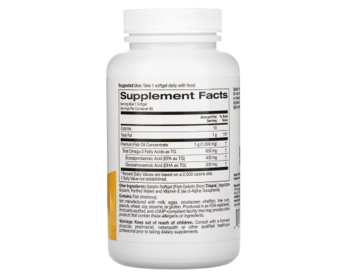 Super Nutrition, Рыбий жир с омега-3, 1000 мг, 90 рыбных капсул Super Nutrition, Рыбий жир с омега-3, 1000 мг, 90 рыбных капсул