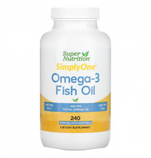 Super Nutrition, рыбий жир с омега-3, 1000 мг, 240 капсул из рыбьего желатина