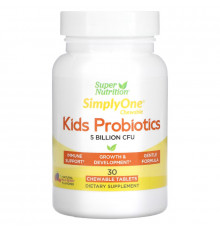 Super Nutrition, Kid’s Probiotics, Wild Berry Flavor, 5 Billion CFU, 30 Chewable Tablets