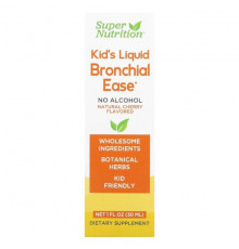 Детское здоровье Super Nutrition, Kid's Liquid Bronchial Ease, без спирта, вишня, 30 мл (1 жидк. унция)