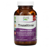 Женское здоровье Pure Essence, Transitions, для поддержки менопаузы, 120 растительных капсул