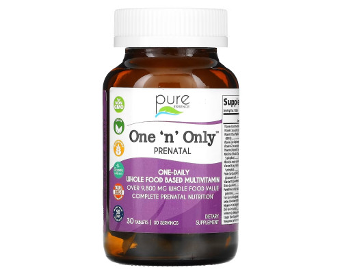 Pure Essence, One 'n' Only PreNatal, Multivitamin & Mineral, 30 Tablets Pure Essence, One 'n' Only PreNatal, Multivitamin & Mineral, 30 Tablets