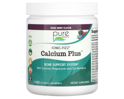Кальций Pure Essence, Ionic-Fizz, Calcium Plus, ягодное ассорти, 420 г (14,82 унции) Кальций Pure Essence, Ionic-Fizz, Calcium Plus, ягодное ассорти, 420 г (14,82 унции)