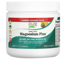 Магний Pure Essence, Ionic-Fizz, Magnesium Plus, малиновый лимонад, 171 г (6,03 унции)