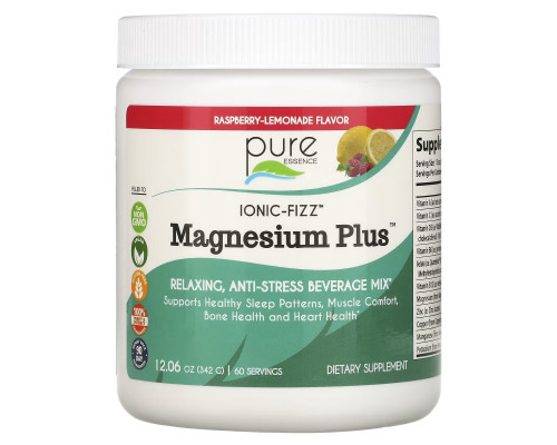Pure Essence Ionic-Fizz Magnesium Plus Raspberry Lemonade Flavor 12.06 oz (342 g) Pure Essence Ionic-Fizz Magnesium Plus Raspberry Lemonade Flavor 12.06 oz (342 g)