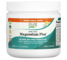 Магний Pure Essence, Ionic-Fizz, Magnesium Plus, апельсин и ваниль, 171 г (6,03 унции)