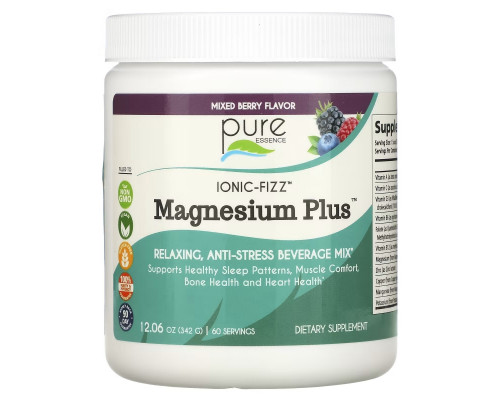 Pure Essence Ionic-Fizz Magnesium Plus ягодная смесь 1206 унций (342 г) Pure Essence Ionic-Fizz Magnesium Plus ягодная смесь 1206 унций (342 г)