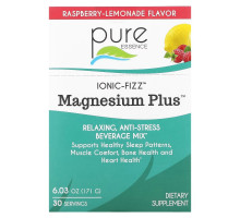 Pure Essence, Ionic-Fizz, Magnesium Plus, Raspberry Lemonade, 30 Packets, 0.2 oz (5.7 g) Each