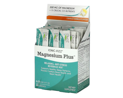Pure Essence, Ionic-Fizz, Magnesium Plus, апельсин и ваниль, 30 пакетиков по 5,7 г (0,2 унции) Pure Essence, Ionic-Fizz, Magnesium Plus, апельсин и ваниль, 30 пакетиков по 5,7 г (0,2 унции)