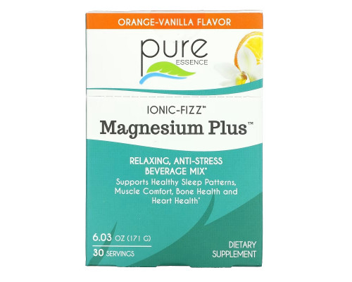Pure Essence, Ionic-Fizz, Magnesium Plus, апельсин и ваниль, 30 пакетиков по 5,7 г (0,2 унции) Pure Essence, Ionic-Fizz, Magnesium Plus, апельсин и ваниль, 30 пакетиков по 5,7 г (0,2 унции)