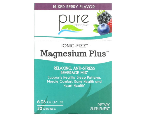 Pure Essence, Magnesium Plus, Relaxing, Anti-Stress Beverage Mix, Mixed Berry, 6.03 oz (171 g) Pure Essence, Magnesium Plus, Relaxing, Anti-Stress Beverage Mix, Mixed Berry, 6.03 oz (171 g)
