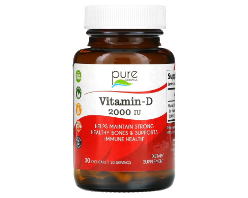 Pure Essence Vitamin-D 2000 IU 30 Veggie Caps Pure Essence Vitamin-D 2000 IU 30 Veggie Caps
