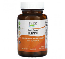 Для пищеварительной системы Pure Essence, Real-Zymes, кето, 30 растительных капсул