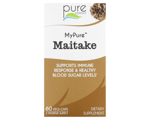 Грибы Pure Essence, MyPure, майтаке, 60 растительных капсул Грибы Pure Essence, MyPure, майтаке, 60 растительных капсул