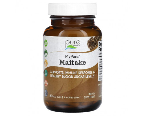 Грибы Pure Essence, MyPure, майтаке, 60 растительных капсул Грибы Pure Essence, MyPure, майтаке, 60 растительных капсул