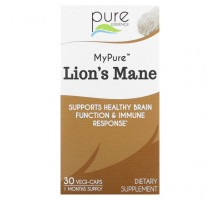 Грибы Pure Essence, MyPure, Львиная грива, 30 растительных капсул