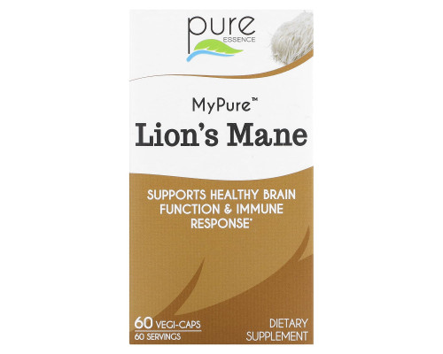 Pure Essence, My Pure, Львиная грива, 60 растительных капсул Pure Essence, My Pure, Львиная грива, 60 растительных капсул