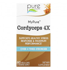Грибы Pure Essence, MyPure, кордицепс 4X, 60 капсул в растительной оболочке