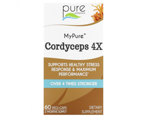 Грибы Pure Essence, MyPure, кордицепс 4X, 60 капсул в растительной оболочке Грибы Pure Essence, MyPure, кордицепс 4X, 60 капсул в растительной оболочке