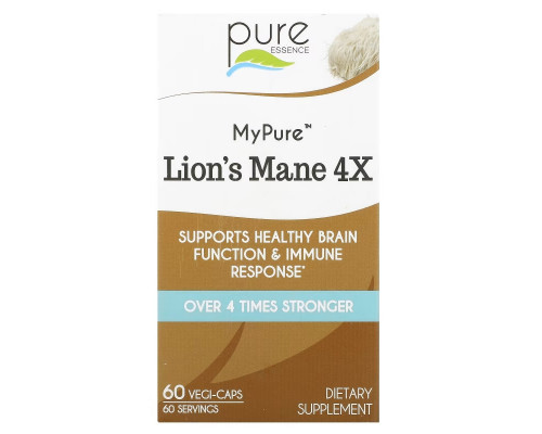 Pure Essence, MyPure, Lion's Mane 4X, 60 Vegi-Caps Pure Essence, MyPure, Lion's Mane 4X, 60 Vegi-Caps