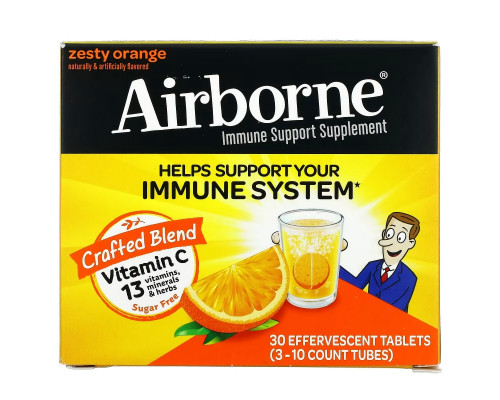 AirBorne Effervescent Tablets Zesty Orange 30 Tablets AirBorne Effervescent Tablets Zesty Orange 30 Tablets