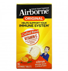 AirBorne, Original Immune Support Supplement, Citrus, 96 Chewable Tablets