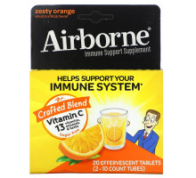 AirBorne, Immune Support Supplement, Zesty Orange, 2 Tubes, 10 Effervescent Tablets Each