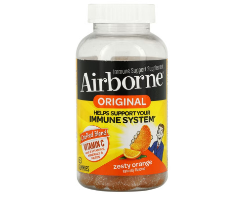 AirBorne, Original Immune Support Supplement, Zesty Orange, 63 Gummies AirBorne, Original Immune Support Supplement, Zesty Orange, 63 Gummies