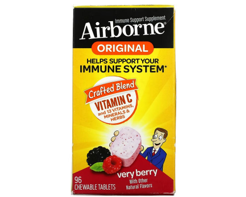 AirBorne, Original Immune Support Supplement, Very Berry, 96 Chewable Tablets AirBorne, Original Immune Support Supplement, Very Berry, 96 Chewable Tablets