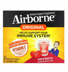 AirBorne, Immune Support Supplement, Very Berry, 3 Tubes, 10 Effervescent Tablets Each