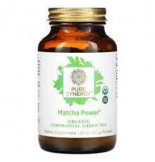 Зеленый кофе и гуарана Pure Synergy, Matcha Power, матча в порошке, 60 г (2,1 унции)