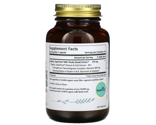 Pure Synergy, Organic Super Pure Milk Thistle Organic Extract , 60 Organic Vegetarian Caps Pure Synergy, Organic Super Pure Milk Thistle Organic Extract , 60 Organic Vegetarian Caps