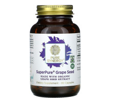Pure Synergy, органический ультрачистый экстракт виноградных косточек, 60 органических капсул в растительной оболочке