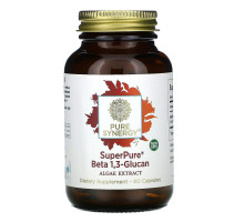Pure Synergy, SuperPure, бета-1,3-глюкан, экстракт водорослей, 60 вегетарианских капсул