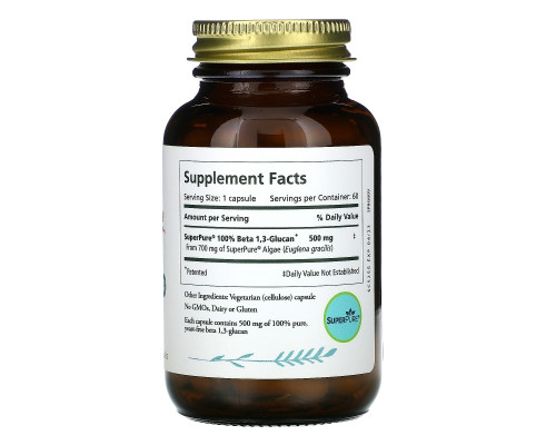 Pure Synergy, SuperPure, бета-1,3-глюкан, экстракт водорослей, 60 вегетарианских капсул Pure Synergy, SuperPure, бета-1,3-глюкан, экстракт водорослей, 60 вегетарианских капсул