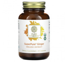 Имбирь и куркума Pure Synergy, SuperPure, имбирь, органический экстракт, 60 капсул