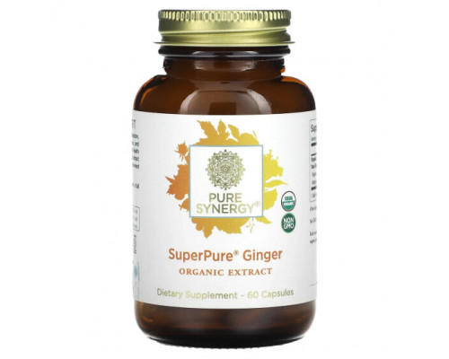 Имбирь и куркума Pure Synergy, SuperPure, имбирь, органический экстракт, 60 капсул Имбирь и куркума Pure Synergy, SuperPure, имбирь, органический экстракт, 60 капсул