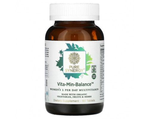 Женское здоровье Pure Synergy, Vita-Min-Balance для женщин, 60 таблеток Женское здоровье Pure Synergy, Vita-Min-Balance для женщин, 60 таблеток
