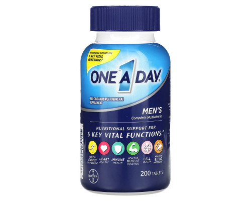One-A-Day, One A Day для мужчин, состав для здоровья мужчин, 200 таблеток