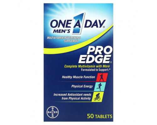 Мужское здоровье One-A-Day, Men's Pro Edge, полноценный мультивитаминный комплекс, 50 таблеток Мужское здоровье One-A-Day, Men's Pro Edge, полноценный мультивитаминный комплекс, 50 таблеток